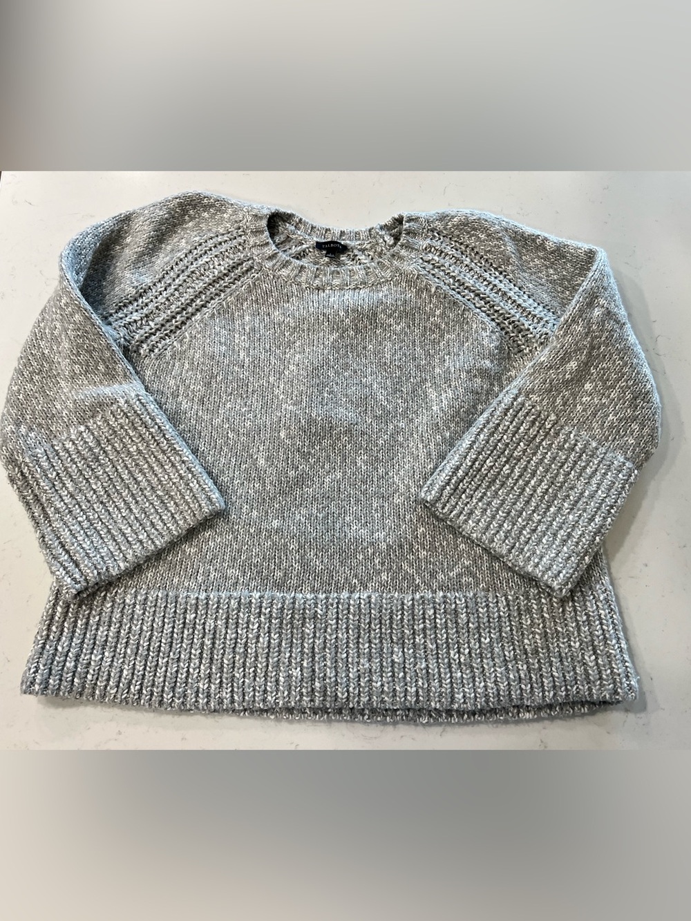 Talbots Heather Gray Chunky Crewneck SweaterSize large-266